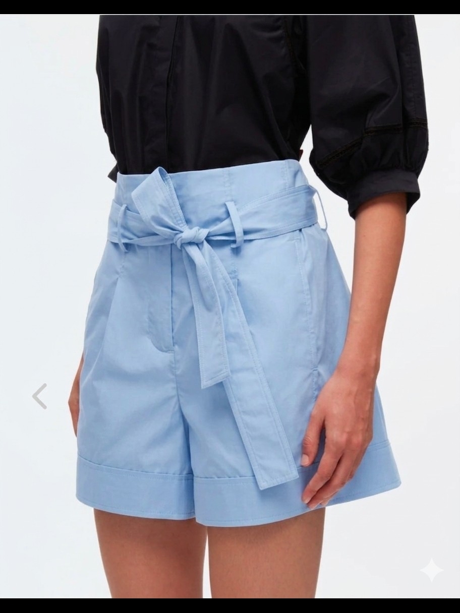 3.1 Phillip Lim Light Blue Tie-Waist High-Rise Shorts